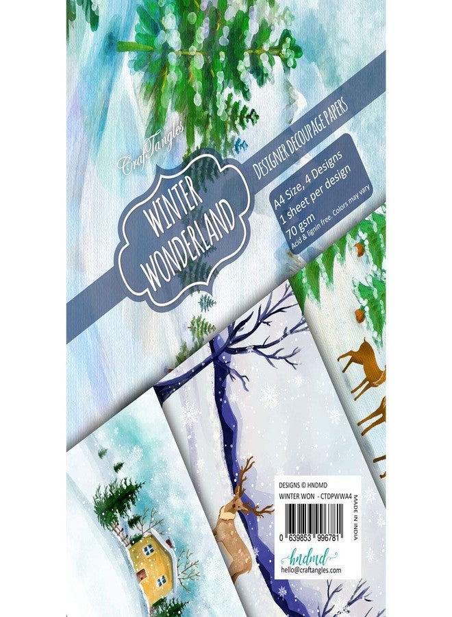 CrafTangles مجموعة ورق ديكوباج كرافت تانجلز - أرض العجائب الشتوية (A4) - 4 أوراق - Image 3